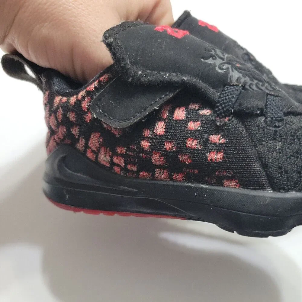 Nike Shoes Unisex Boy 7 Sneakers Black Stretch Faux Lace Up Mid Top 23‎ LeBron